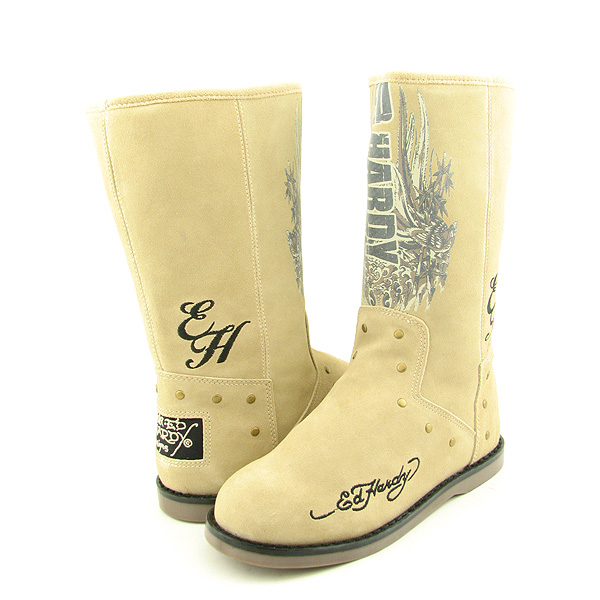 ED HARDY Montana Boots Beige