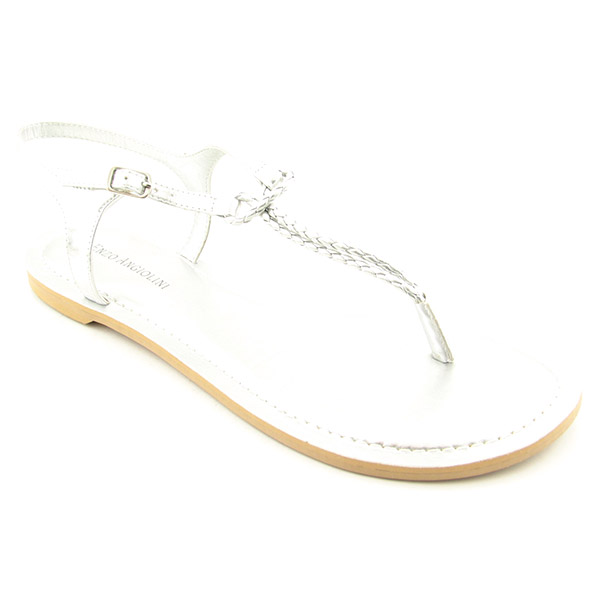 ENZO ANGIOLINI Costa Thong Sandals Silver
