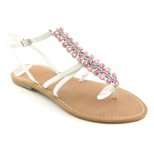 ENZO ANGIOLINI Foxie Thong Sandals White