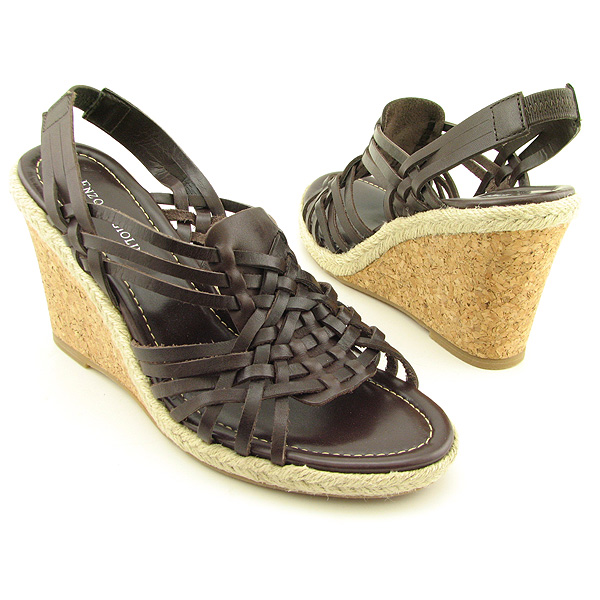ENZO ANGIOLINI Drive Wedge Sandals Brown