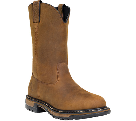 ROCKY 2744 Wellington Ride Boots Work Shoes Brown Mens