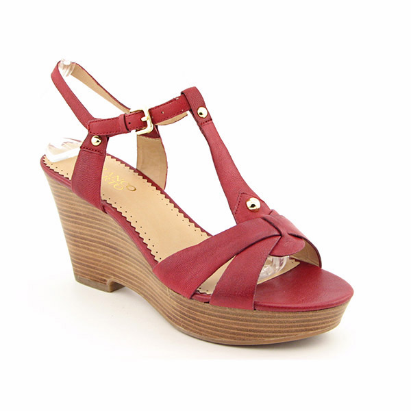 FRANCO SARTO Electra Platforms Wedges Ankle Shoes Red
