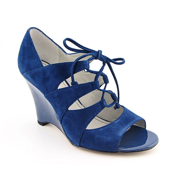 FRANCO SARTO Deco Lace Ups Wedges Blue