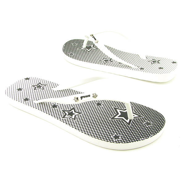 GROOVE Hands Off Thong Sandals White