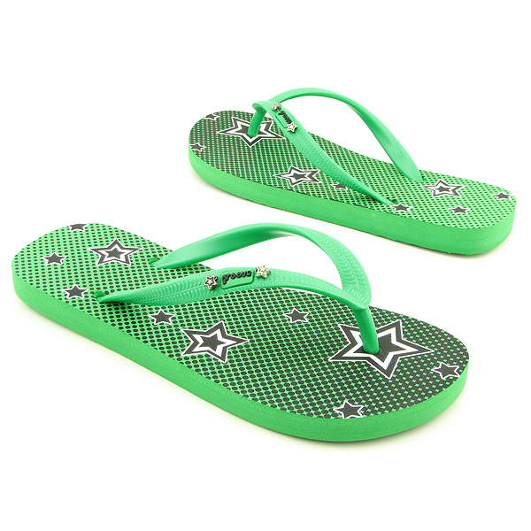GROOVE Hands Off Thong Sandals Green