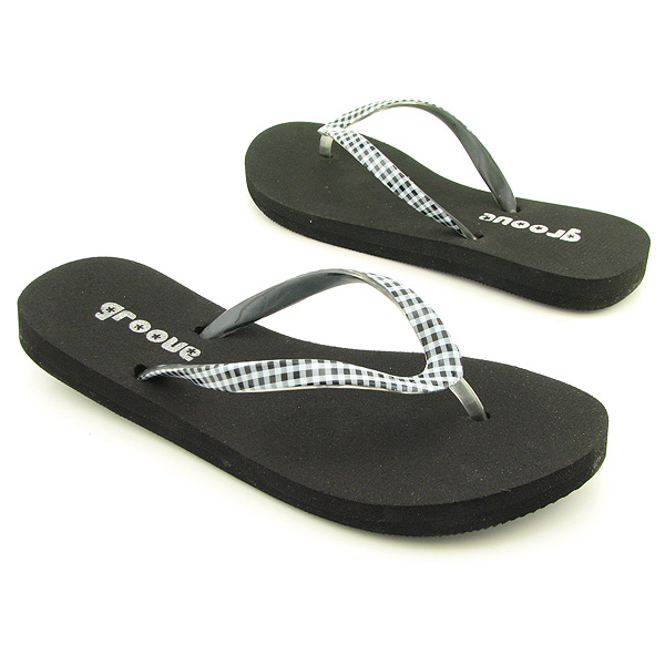 GROOVE Slater Thong Sandals Black