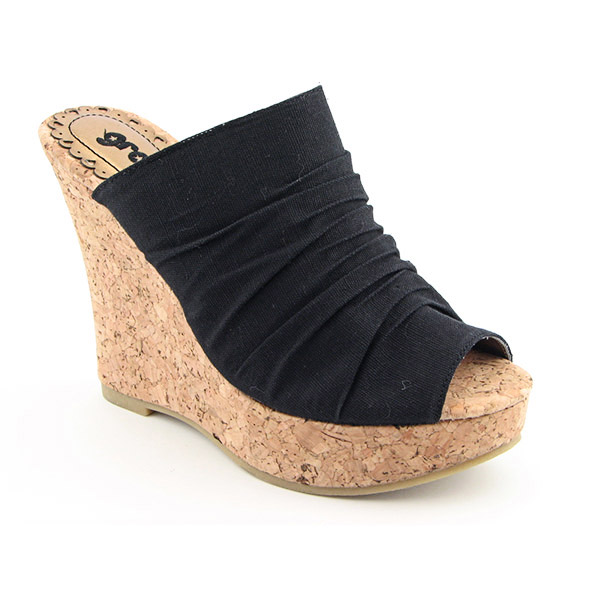 GROOVE Bordeaux Platform Wedges Black