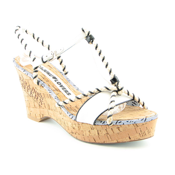 HARAJUKU LOVERS Label Platform Wedges White