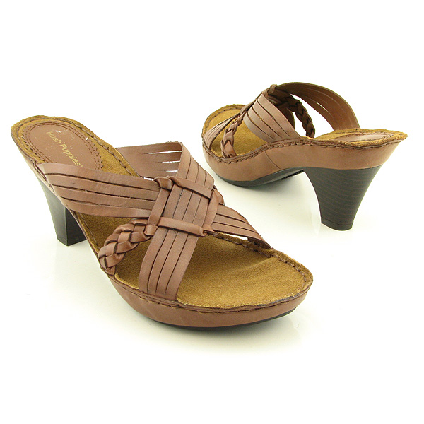 HUSH PUPPIES Kalas Platforms Slides Shoes Brown