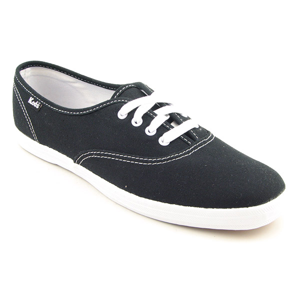 KEDS Champion Black Canvas Lace Up Shoes Black