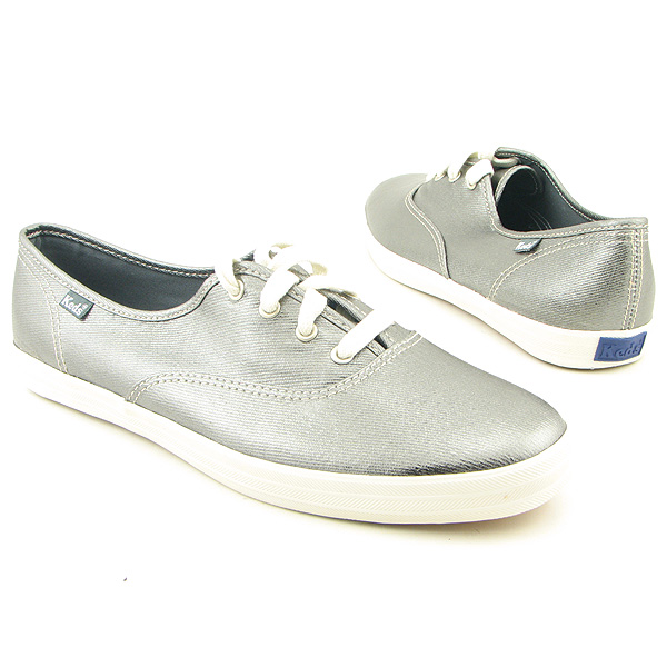 KEDS CH Metallic Lace Up Shoes Silver