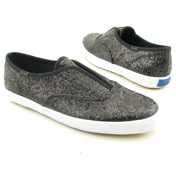 KEDS Champion Crushed Glitter Sneakers Black