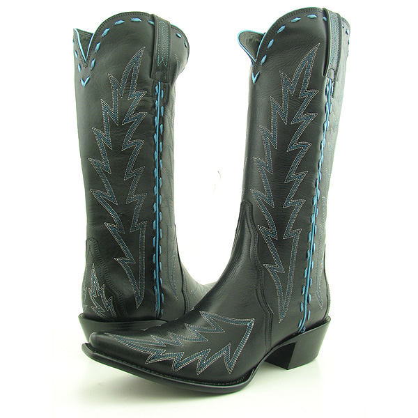 LUCCHESE 14873 Boots Cowboy, Blue Shoes Black Womens