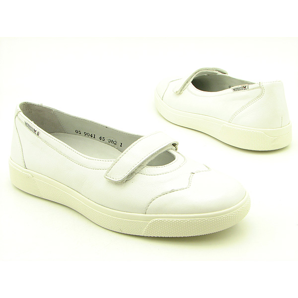 MEPHISTO Jitta Flats Shoes White Womens