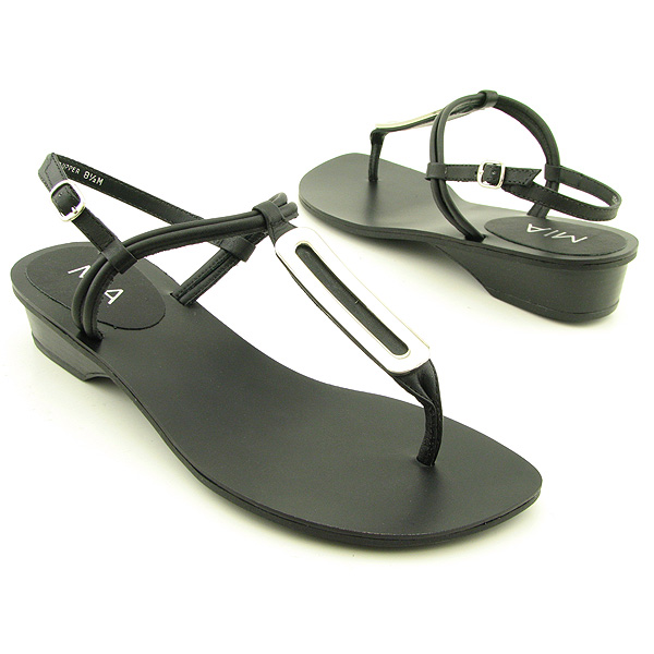MIA Mystique T Strap Thongs Shoes Brown