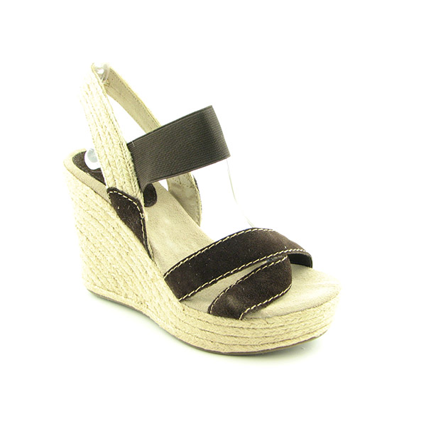 MIA Garter Platform Wedges Beige