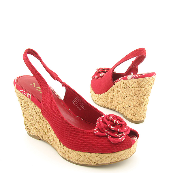 MIA Rose Platforms Wedges Slingbacks Red