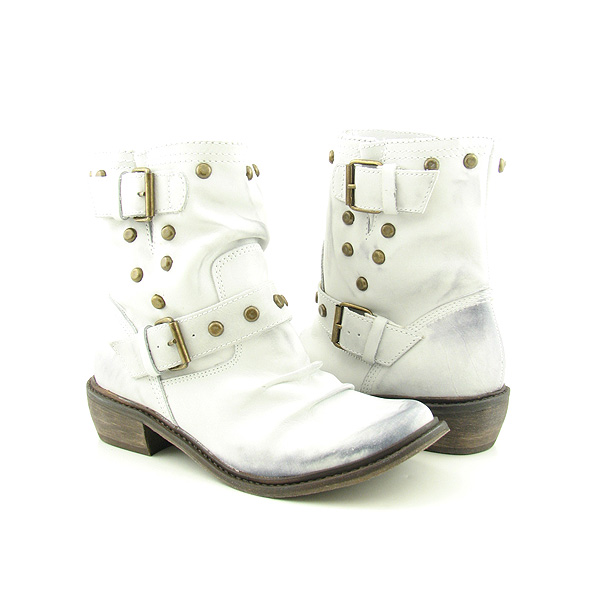 MIA Deputy Boots Ankle Shoes White Womens