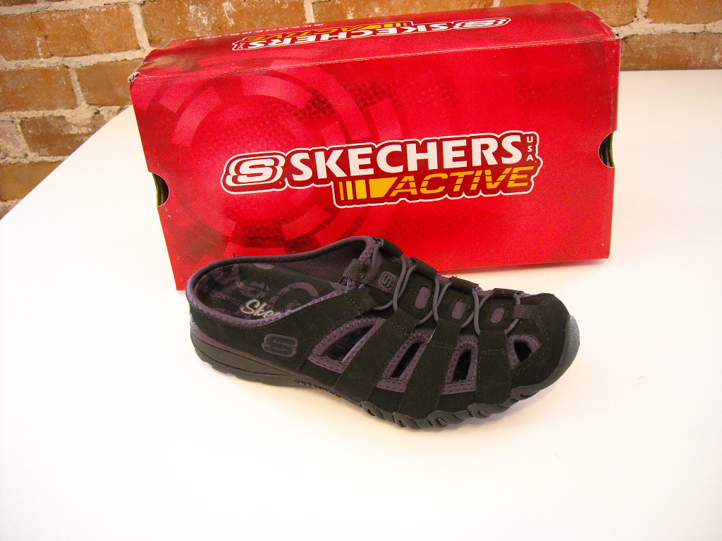 SKECHERS Baja BLACK Leather FISHERMAN Mule Sandals 5 NEW | eBay