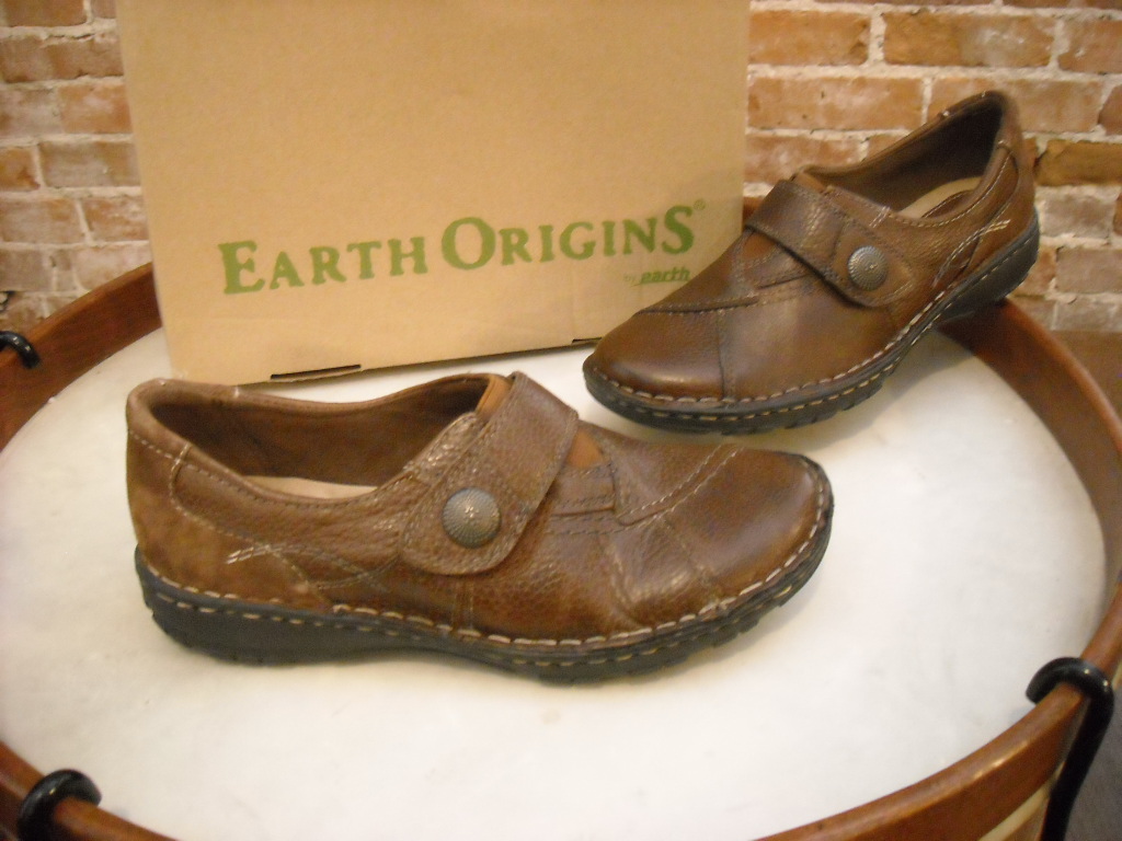 Earth Origins Evelyn Brown Leather Slip on Loafer Shoe 9.5 W Sale eBay