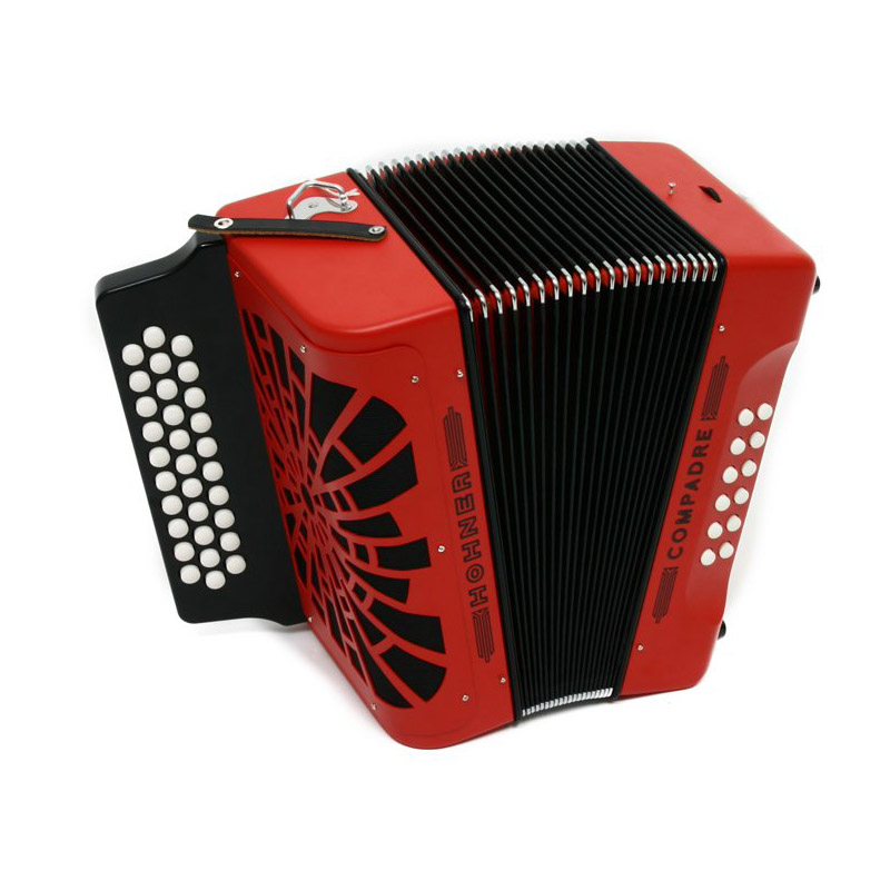 Hohner Compadre Diatonic Button Accordion Key of GCF Red Model