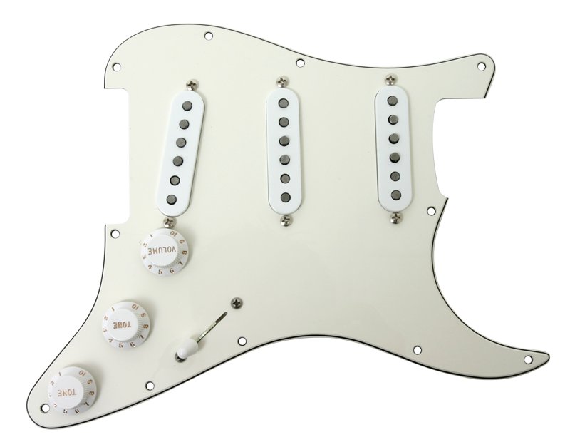Fender MIM Standard Strat Loaded Pickguard Parchment / White eBay