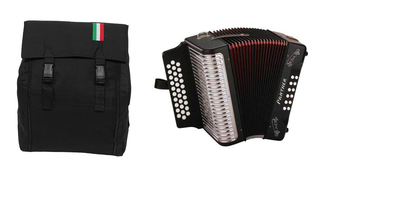 Hohner 3100GB Panther Diatonic Accordion with Gig Bag Book Cloth