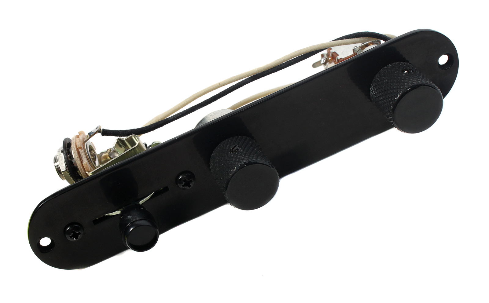 Fender Telecaster Loaded 3 Way Control Plate w Push Pull Series Parallel Black eBay