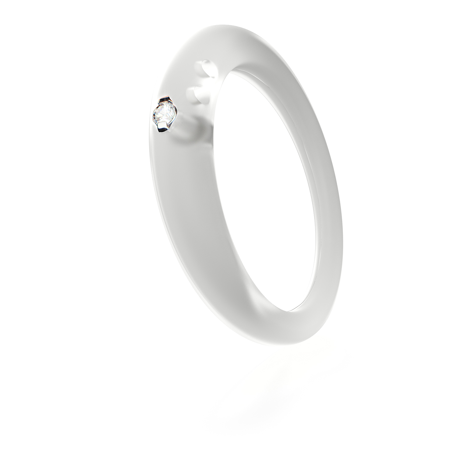 Duepunti Diamond Round Cut Stone Silver & Silicone Women's Jewelry