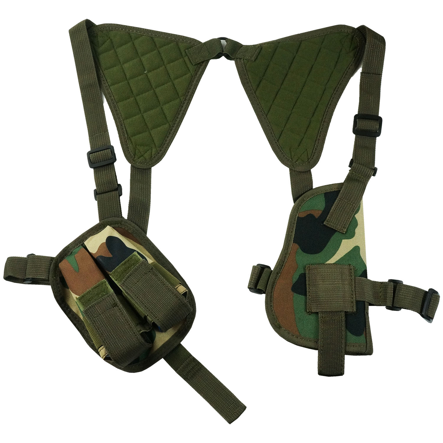 Every Day Carry Tactical Under Arm Shoulder Pistol Holster w/Double Mag