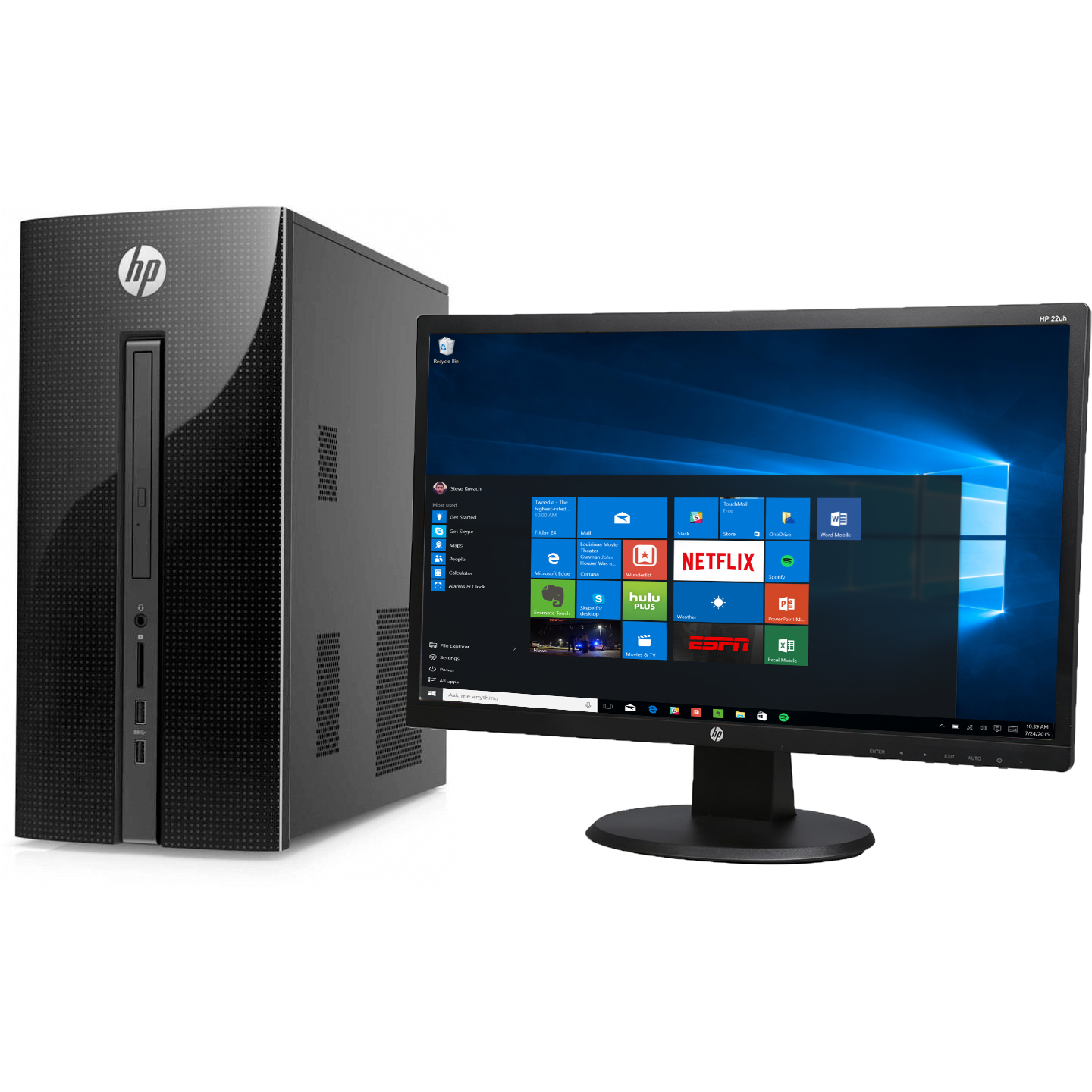 HP 251A123WB Pentium J2900 QuadCore 2.41GHz 4GB 1TB MiniTower & 21.5" Monitor