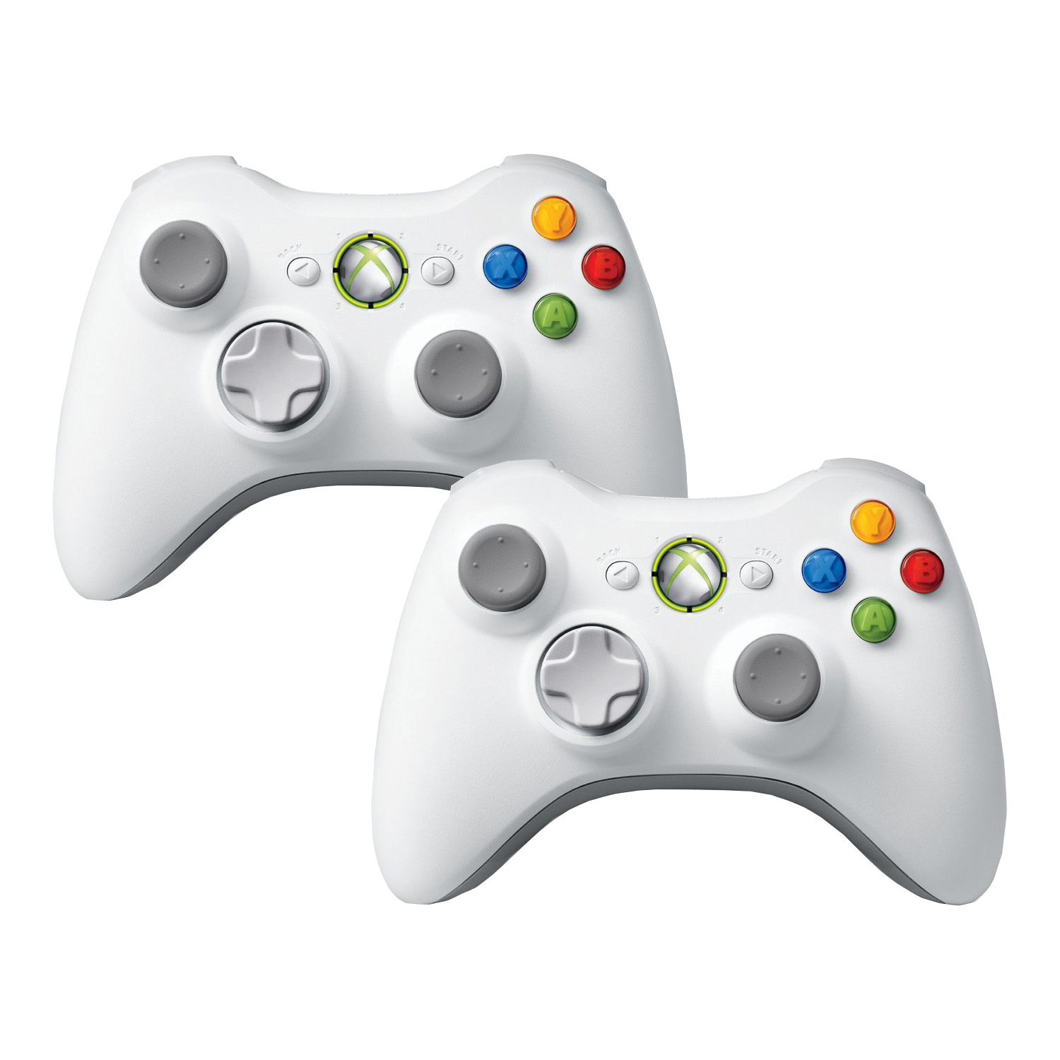 2 Pack Microsoft Official Xbox 360 Wireless Remote Controller - White