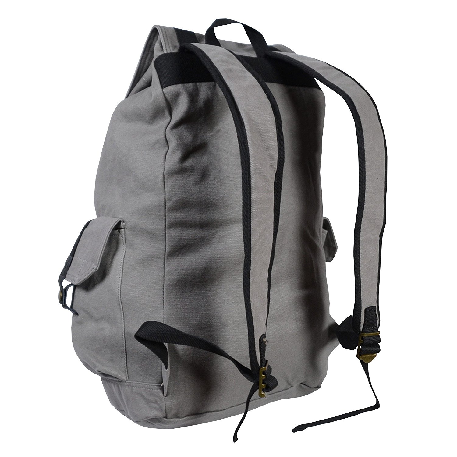 Rakuda Large Vintage Canvas Travel Backpack with Leather Straps Hiking