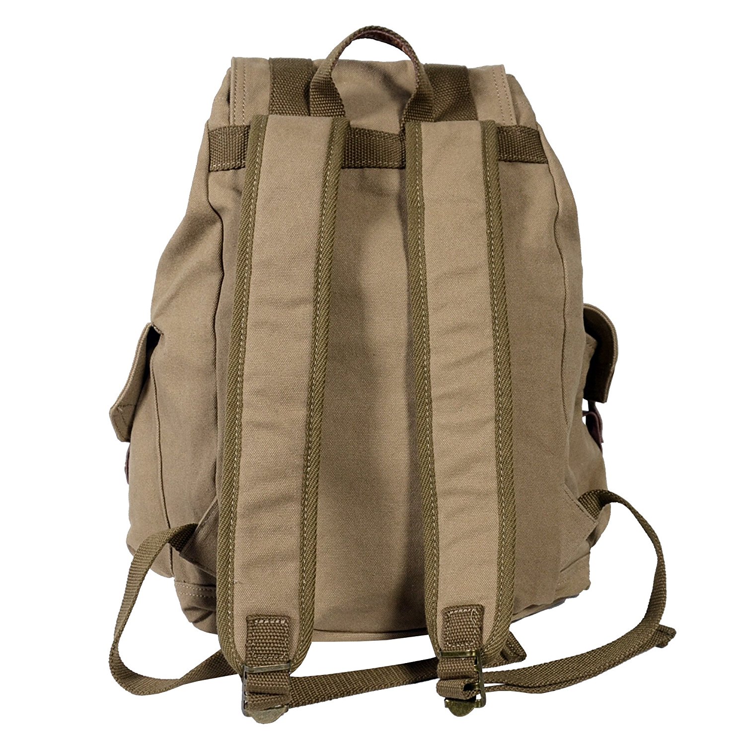 Rakuda Large Vintage Canvas Travel Backpack with Leather Straps Hiking