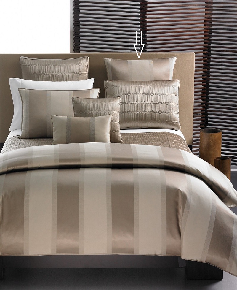 Hotel Collection WIDE STRIPE Euro Pillow Sham Bronze MSRP 95 eBay
