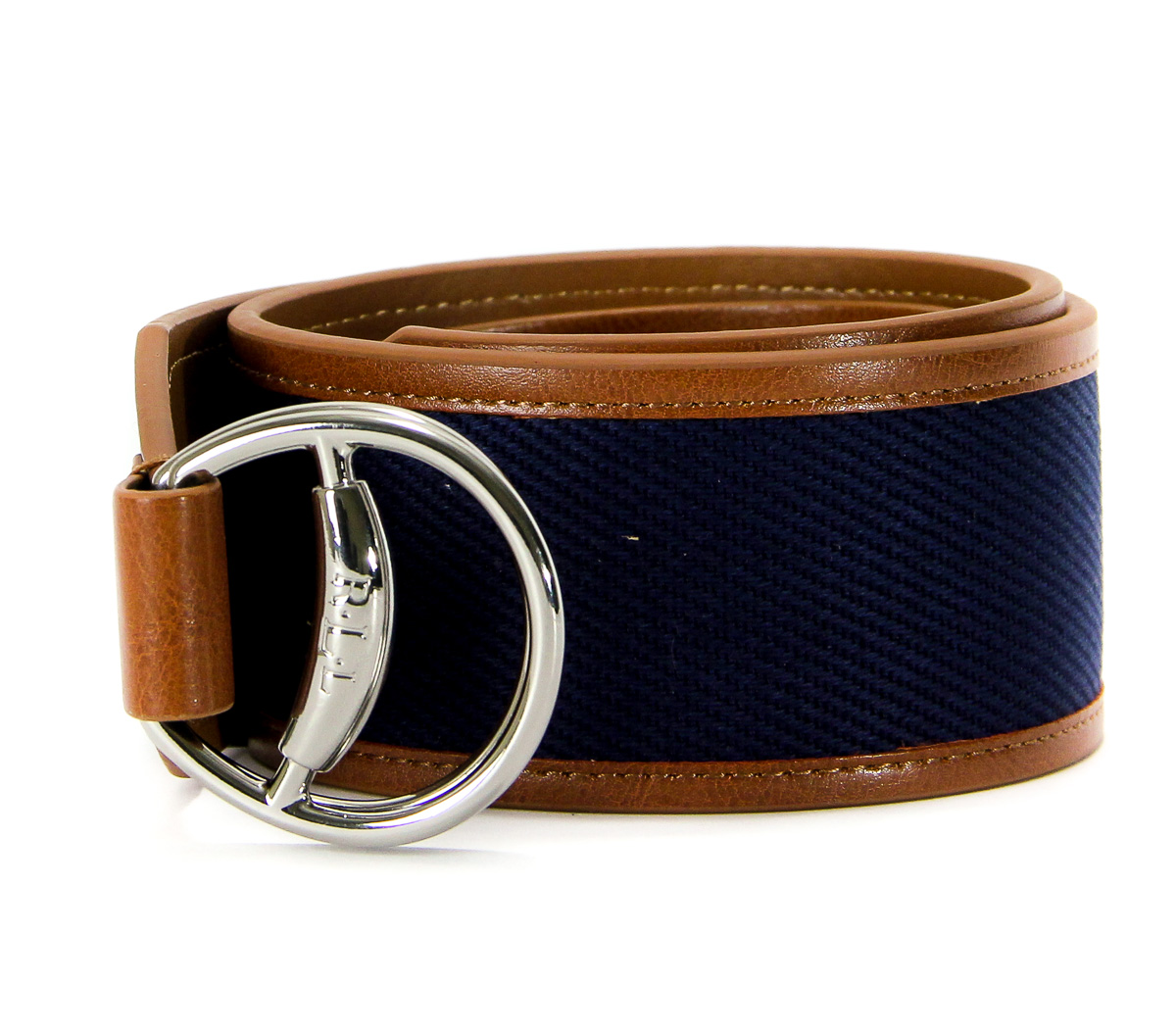 Lauren Ralph Lauren Women's Canvas Navy/ Lauren Tan Equestrian DRing Belt M eBay