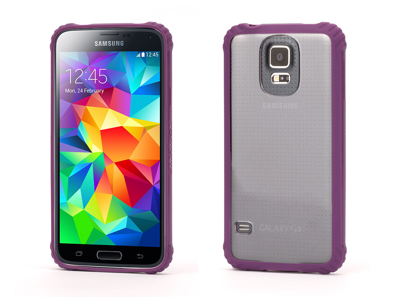 Survivor Core, Clear Protective Case with Purple Trim for Samsung Galaxy S5 Survivor Core, Clear Protective Case with Purple Trim for Samsung Galaxy S5
