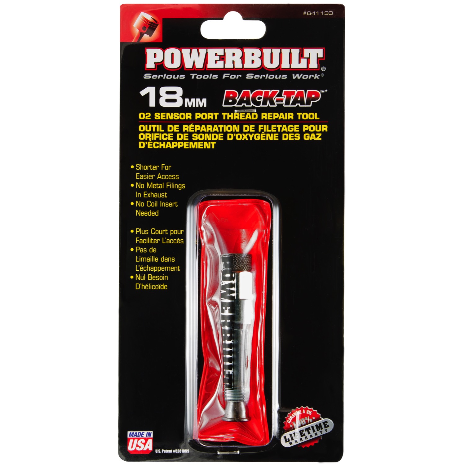 Powerbuilt® BackTap 18mm Spark Plug O2 Sensor Thread Repair Tool