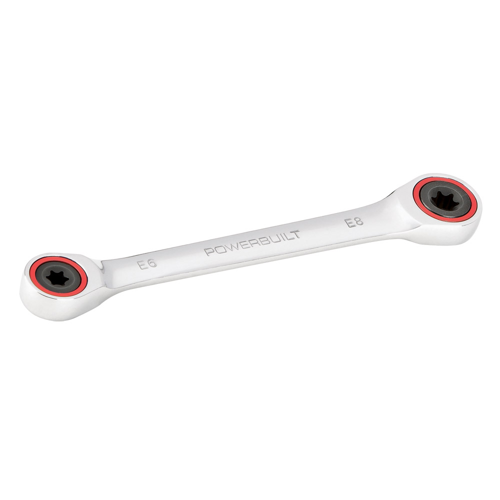 Powerbuilt® E6 x E8 External Torx Star Double Box Ratcheting Wrench