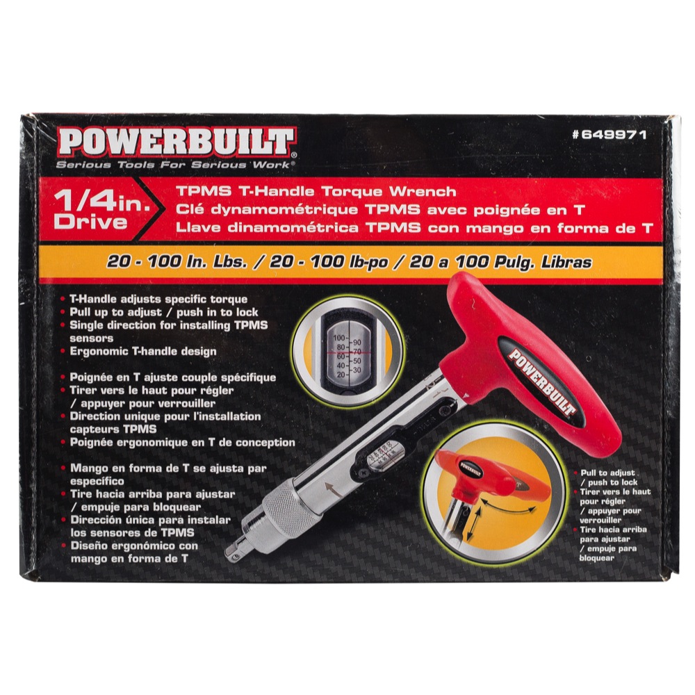 Powerbuilt 1/4" Drive THandle BikeTPMS Torque Wrench 20100 Inlbs