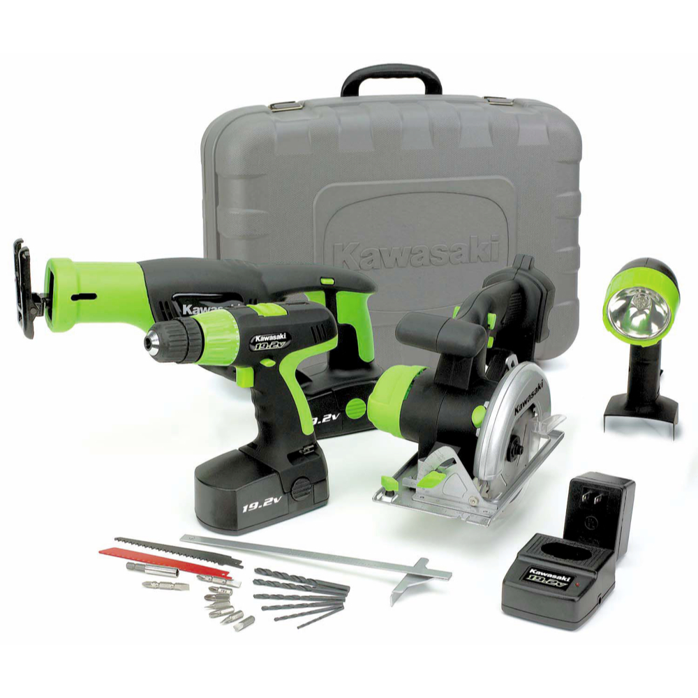 Kawasaki 4 pc 19.2V Cordless Power Tool Combo Kit 840056 eBay