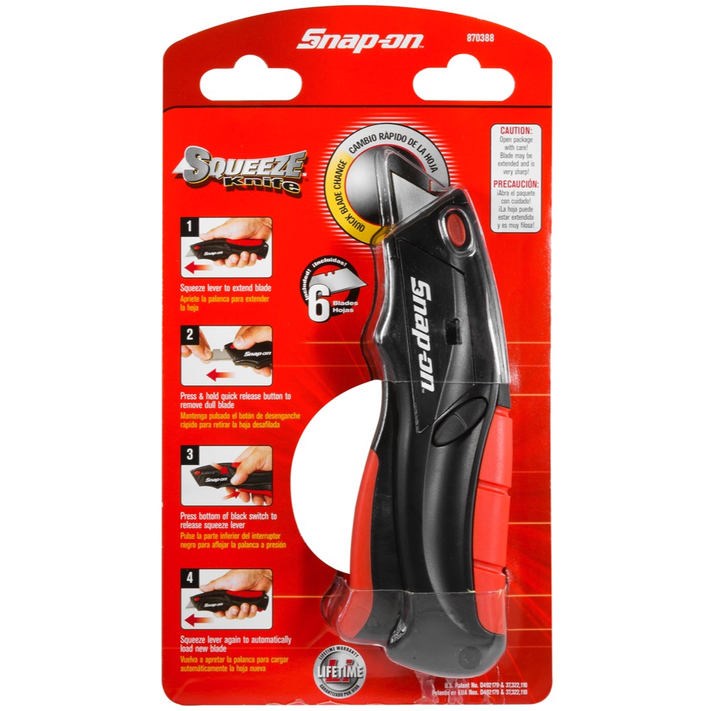 Snapon® Squeeze Knife Auto Blade Loading Utility Knife Box Cutter