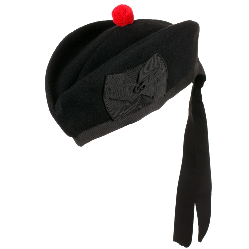 Neuf scottish piper chapeau 100/% laine pure glengarry-noir ou en dés-choisir taille