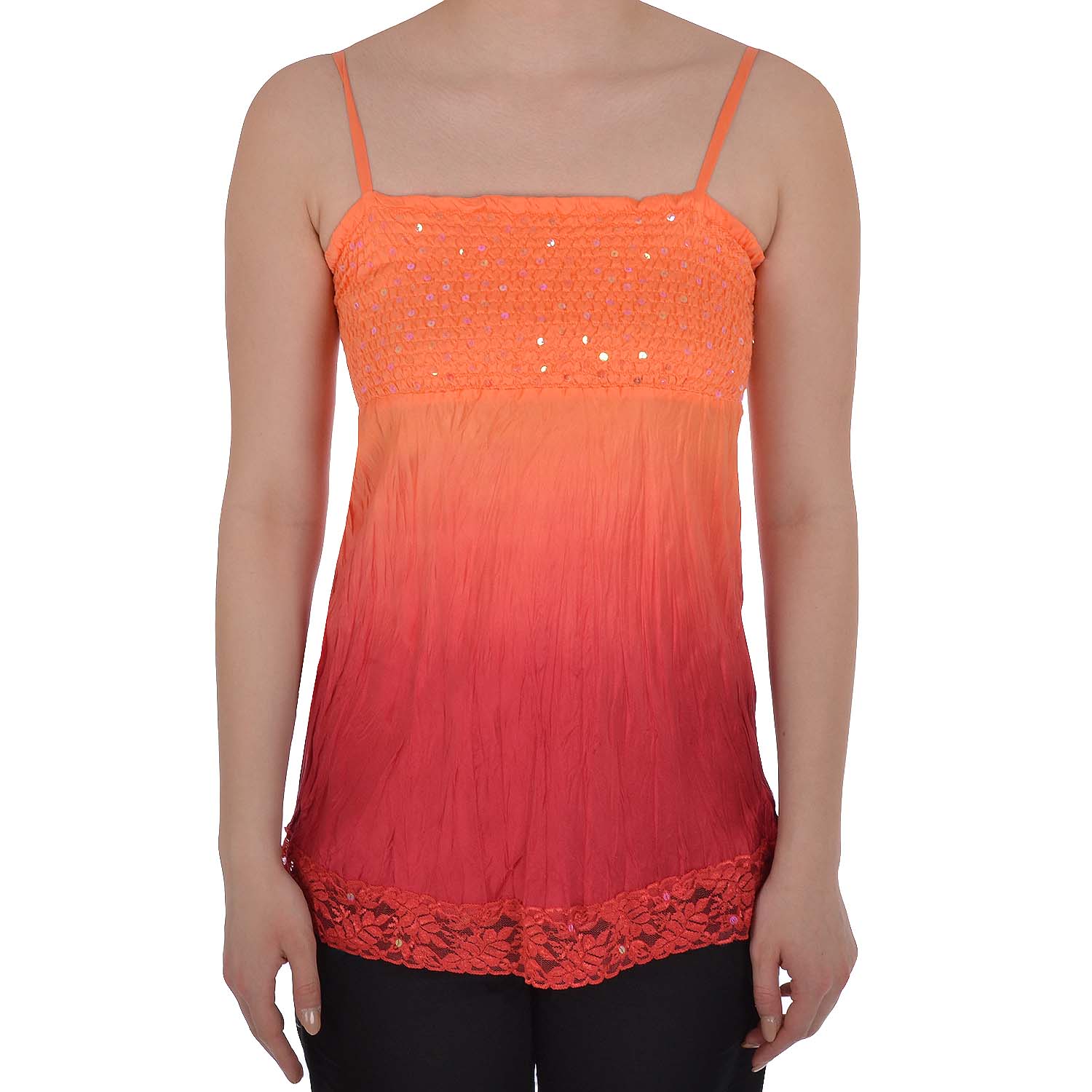 Miss Posh Womens Boob Tube Strap Sleeveless Camisole Sequin Ruched Silk