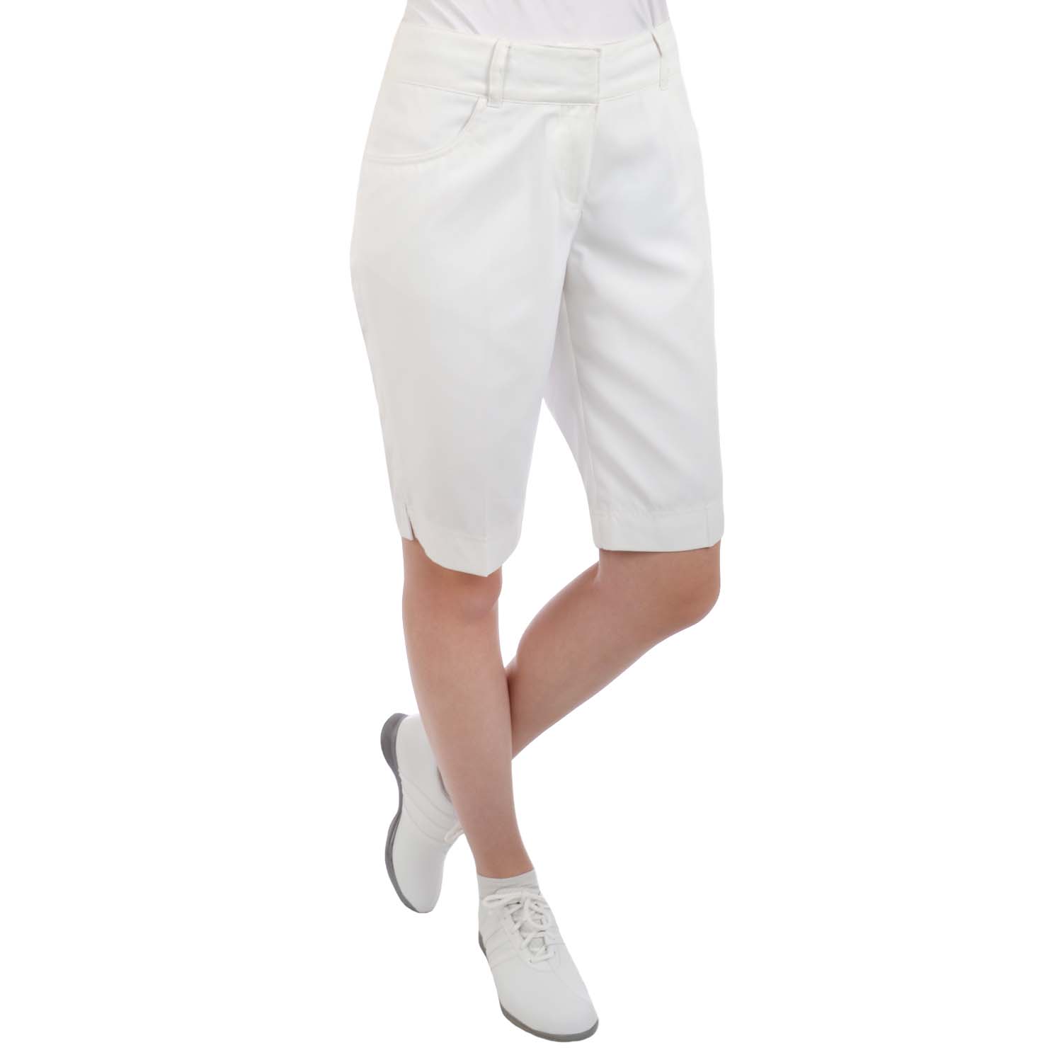 Sunice Silver Collection Womens Ladies Solid Plain Golf Shorts Black