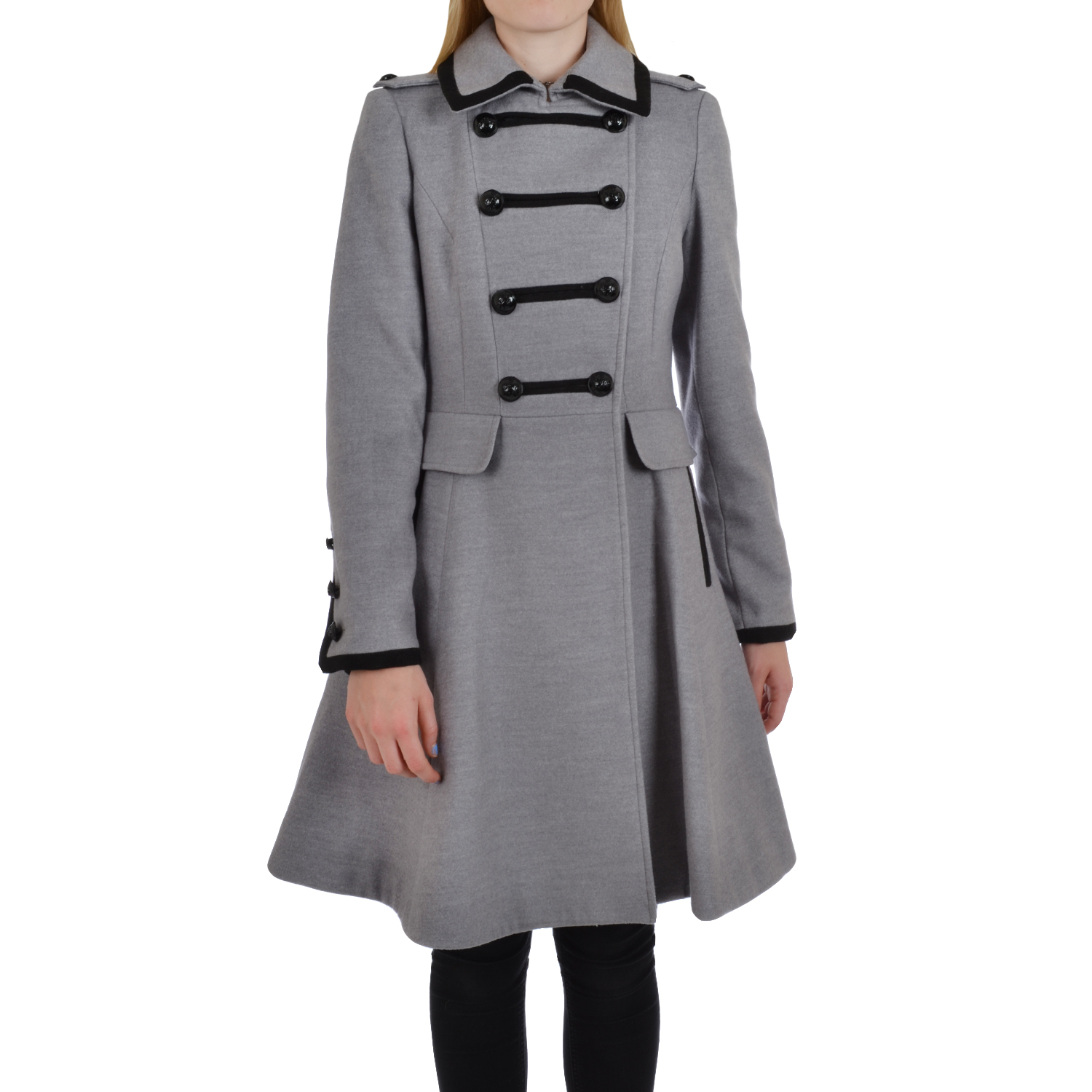 Dunnes Womens Double Breasted Bubble Hem Military Trench Coat Jacket eBay