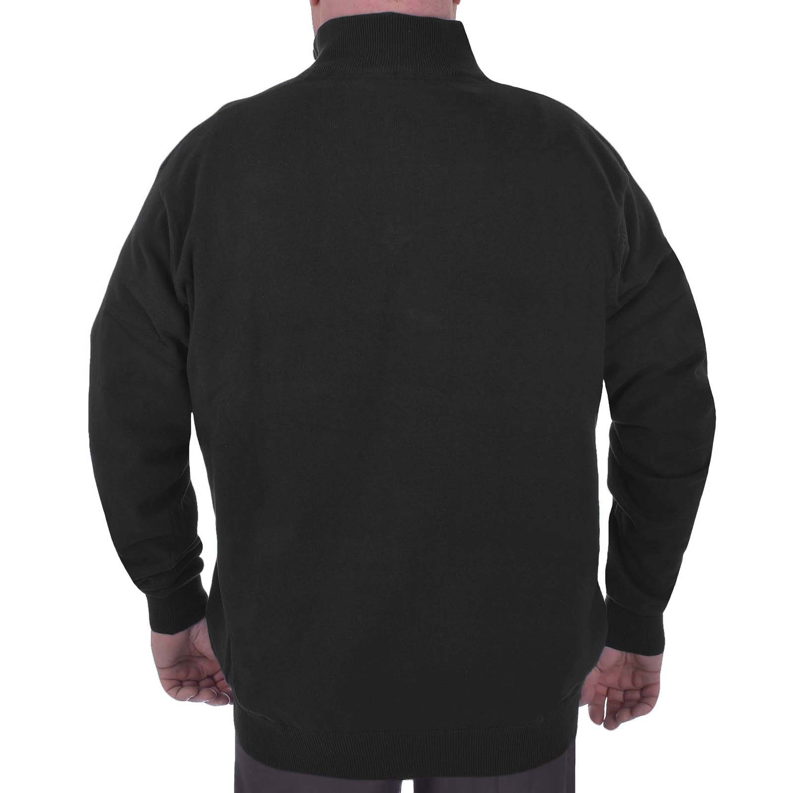 Duke D555 Homme Big Tall grand format Chuck 1//4 encolure zippée Plain Top Pull Sweater
