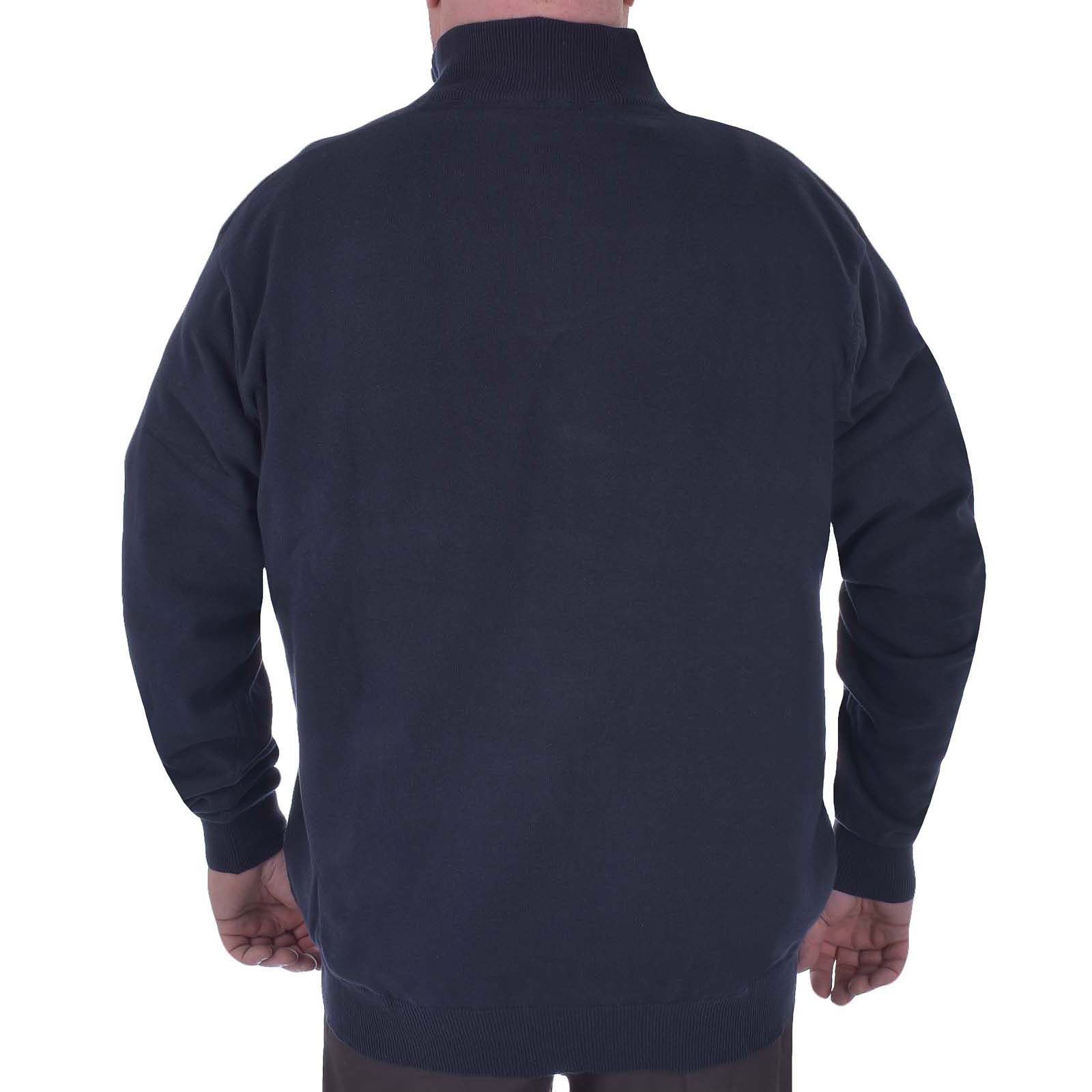 Duke D555 Homme Big Tall grand format Chuck 1//4 encolure zippée Plain Top Pull Sweater
