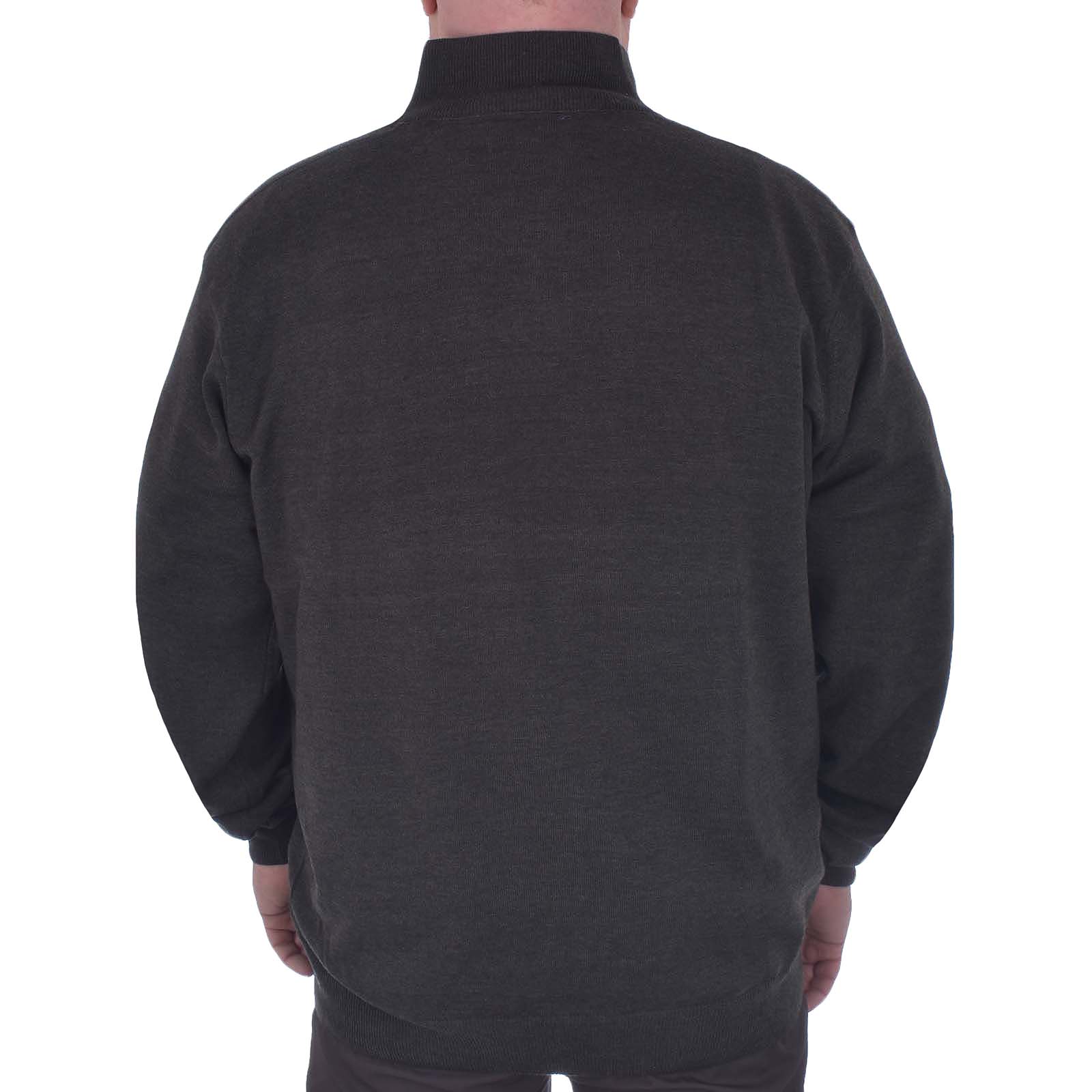 Duke D555 Homme Big Tall grand format Chuck 1//4 encolure zippée Plain Top Pull Sweater