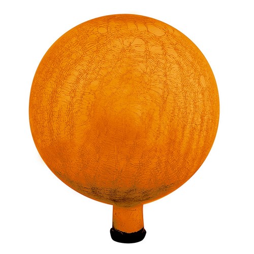 New 12" Crackle Glass Garden Gazing Globe Ball Mandarin Orange eBay